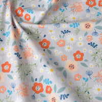 Floral Printed Poplin Fabric By The Yard | Flowers Cotton Poplin Textile Cloth | Lightweight Poplin Material