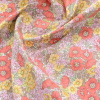 Floral Printed Poplin Fabric By The Yard | Flowers Cotton Poplin Textile Cloth | Lightweight Poplin Material