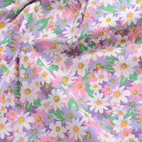 Floral Printed Poplin Fabric By The Yard | Flowers Cotton Poplin Textile Cloth | Lightweight Poplin Material