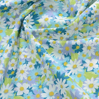 Floral Printed Poplin Fabric By The Yard | Flowers Cotton Poplin Textile Cloth | Lightweight Poplin Material