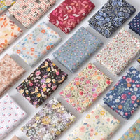 Floral Printed Poplin Fabric By The Yard | Flowers Cotton Poplin Textile Cloth | Lightweight Poplin Material