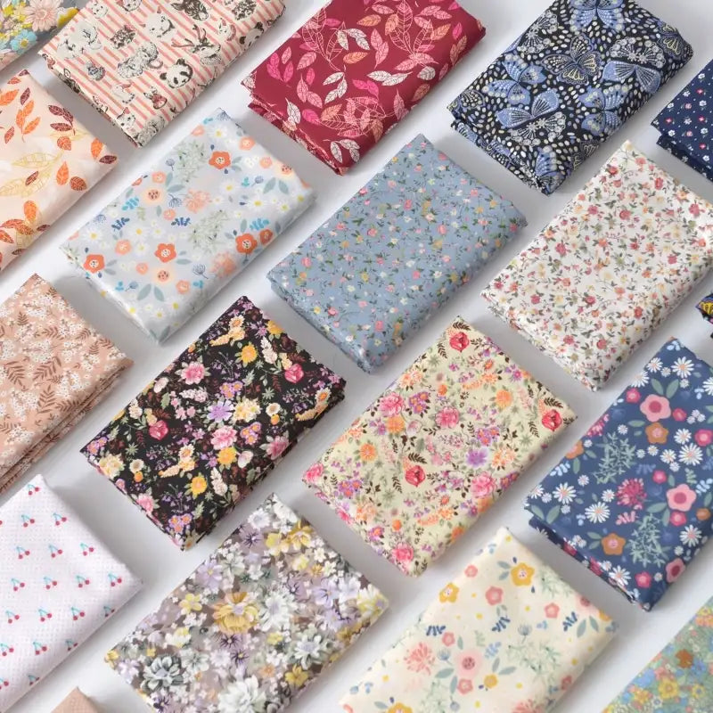 Floral Printed Poplin Fabric By The Yard | Flowers Cotton Poplin Textile Cloth | Lightweight Poplin Material