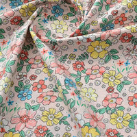 Floral Printed Poplin Fabric By The Yard | Flowers Cotton Poplin Textile Cloth | Lightweight Poplin Material