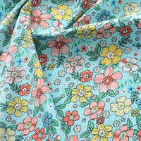 Floral Printed Poplin Fabric By The Yard | Flowers Cotton Poplin Textile Cloth | Lightweight Poplin Material