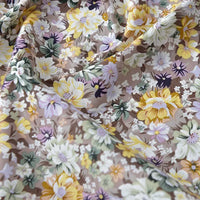 Floral Printed Poplin Fabric By The Yard | Flowers Cotton Poplin Textile Cloth | Lightweight Poplin Material