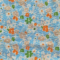 Floral Printed Seersucker Fabric By The Yard | Vintage Flowers Cotton Seersucker Fabric | Puckered Seersucker