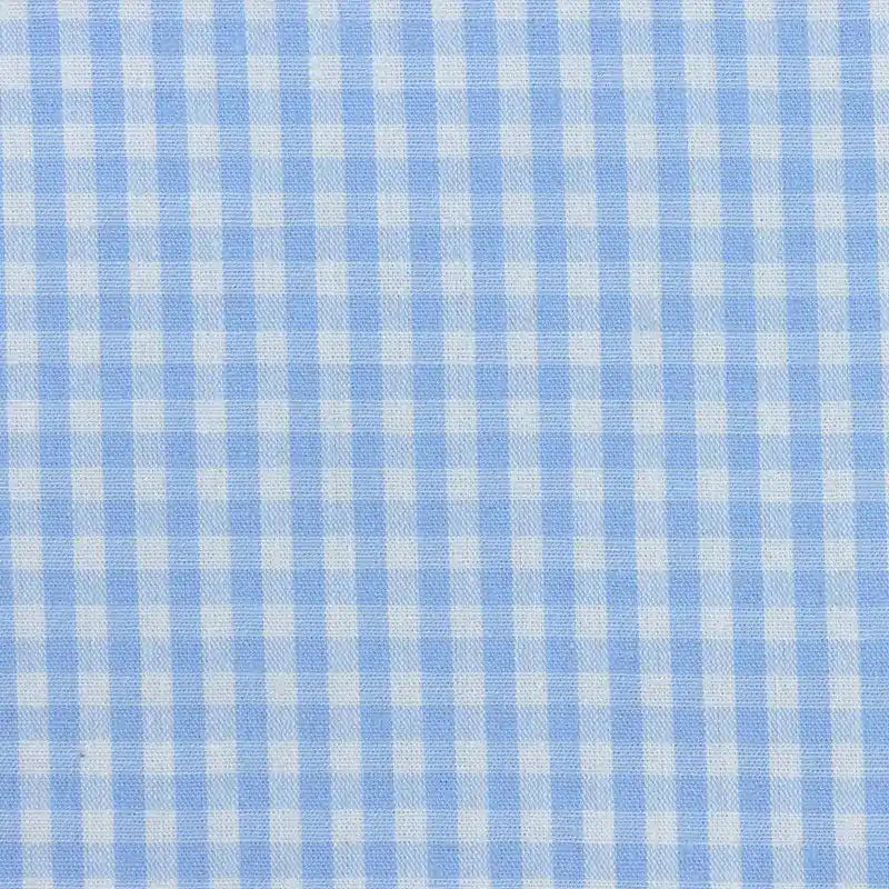 Gingham Poplin Fabric By The Yard | Plaid Cotton Lightweight Poplin Textile | 40s Woven Poplin