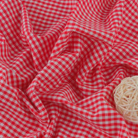 Gingham Poplin Fabric By The Yard | Plaid Cotton Lightweight Poplin Textile | 40s Woven Poplin