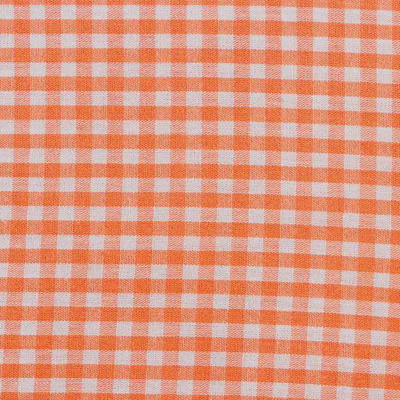 Gingham Poplin Fabric By The Yard | Plaid Cotton Lightweight Poplin Textile | 40s Woven Poplin