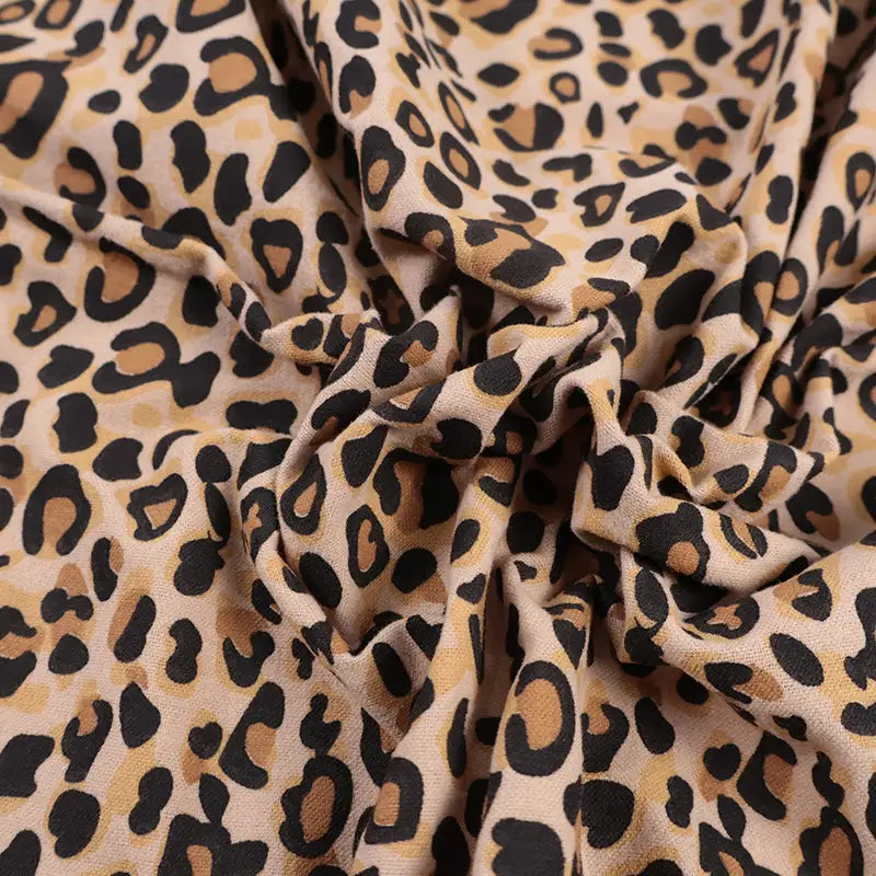 Leopard Cotton Flannel Fabric By The Yard | Floral Cozy Flannel Material | Dresses Blouse Shirt Flannel Textile Cloth