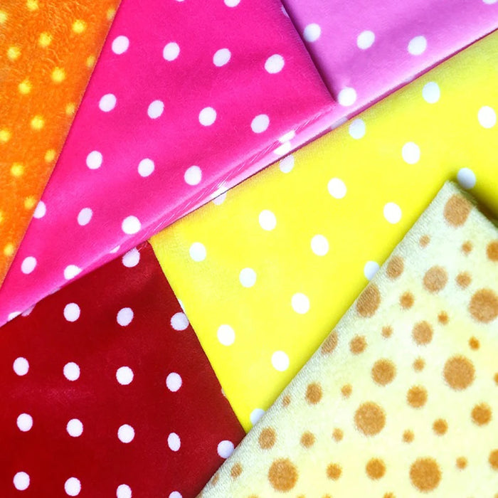 Minky Dot Fabric By The Yard | Printed Dot Patterned Cuddle Minky Fabric | DIY Plushies Toys Sewing Craft Upholstery Material