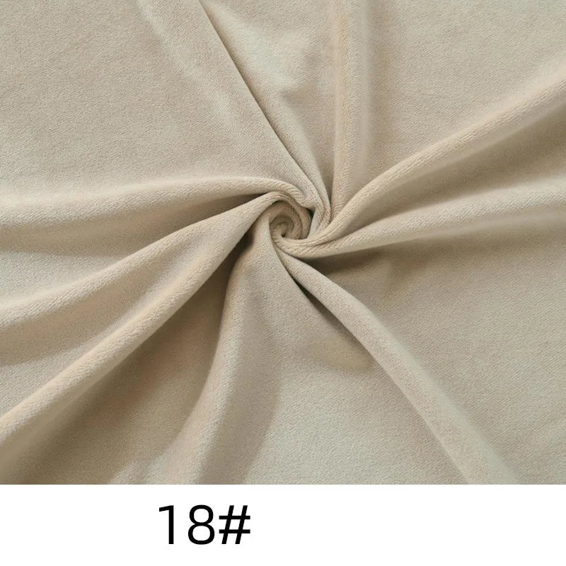 Longon Craft’s Solid Color Thick Cuddle Minky Fabric by the yard is twisted at the center to display its plush texture and flexibility, with “18#” shown at the bottom—ideal for soft dolls, plushies, sewing, and upholstery projects.