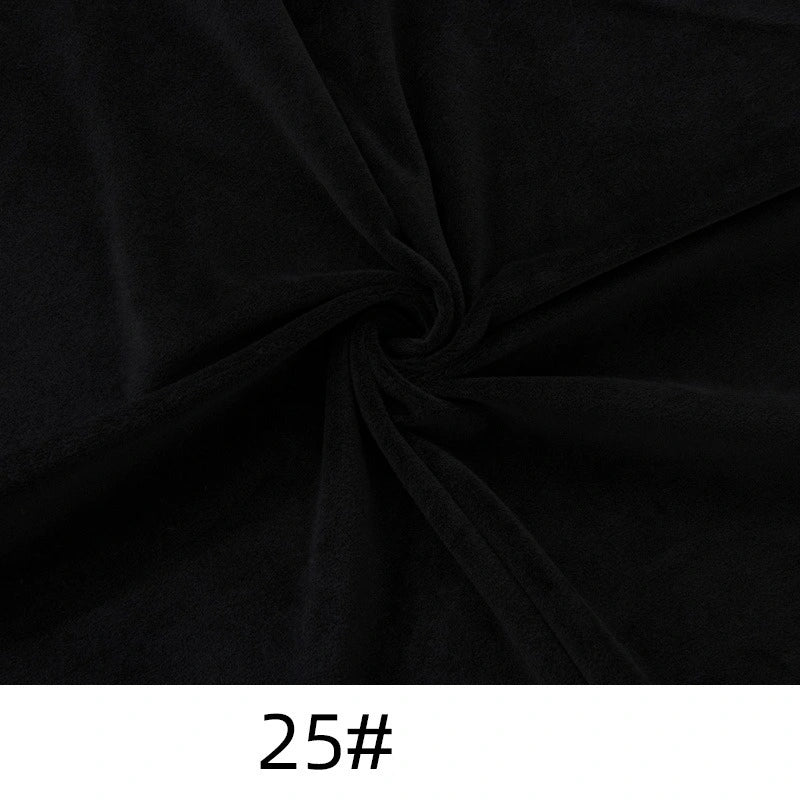 Longon Craft’s Solid Color Thick Cuddle Minky Fabric features black plush polyester with a swirled, soft texture. The "25#" label appears on a white background, ideal for sewing, plushies, and upholstery projects.