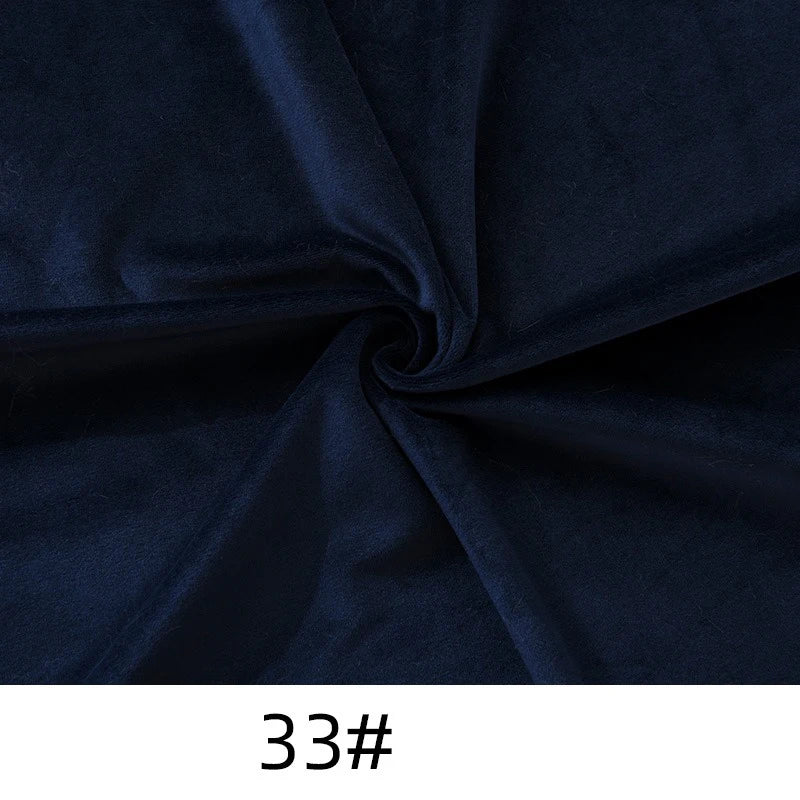 Dark blue solid color Minky fabric by the yard from Longon Craft, made of plush polyester and twisted at the center, labeled "33#" at the bottom. Ideal for soft dolls, plushies, crafts, sewing, and upholstery.