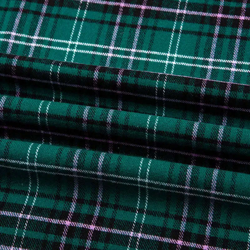 Plaid Cotton Flannel Fabric By The Yard | Cozy Fall Flannel Material | Comfy Shirt Dresses Trousers Sewing Flannel Textile Cloth