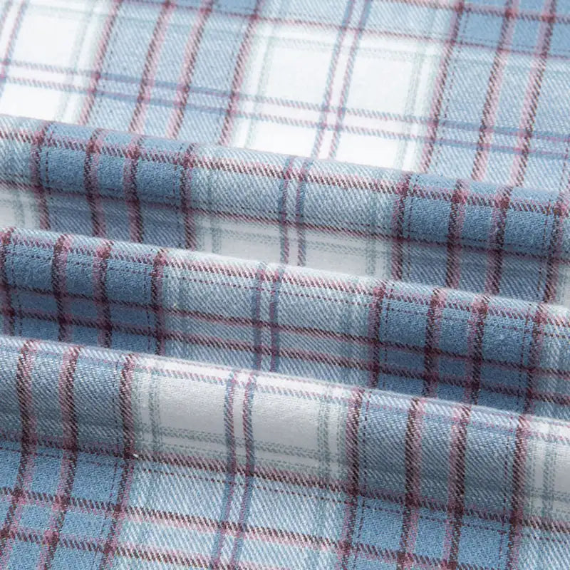 Plaid Cotton Flannel Fabric By The Yard | Cozy Fall Flannel Material | Comfy Shirt Dresses Trousers Sewing Flannel Textile Cloth