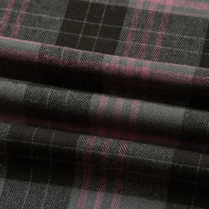 Plaid Cotton Flannel Fabric By The Yard | Cozy Fall Flannel Material | Comfy Shirt Dresses Trousers Sewing Flannel Textile Cloth