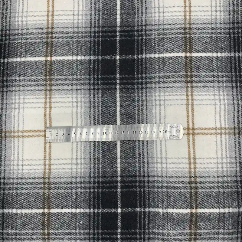 Plaid Fall Flannel Fabric By The Yard | Polyester Cotton Flannelette Fabric Material | Comfy Dresses Shirt Sewing Cloth