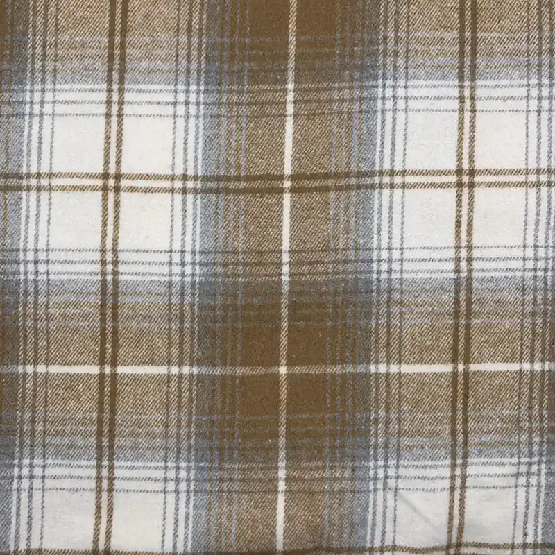 Plaid Fall Flannel Fabric By The Yard | Polyester Cotton Flannelette Fabric Material | Comfy Dresses Shirt Sewing Cloth