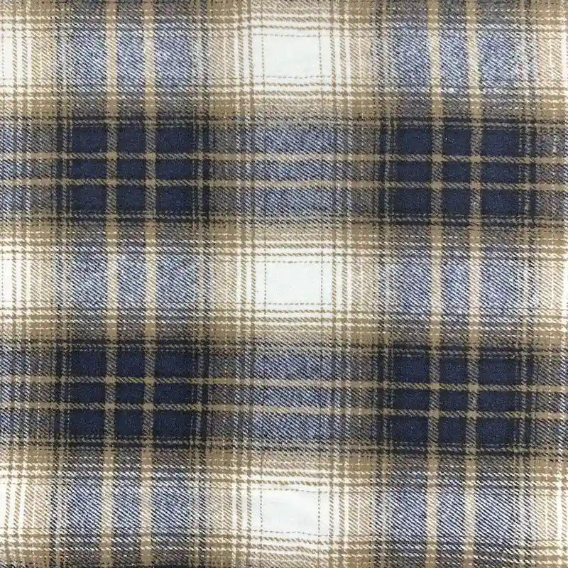 Plaid Fall Flannel Fabric By The Yard | Polyester Cotton Flannelette Fabric Material | Comfy Dresses Shirt Sewing Cloth