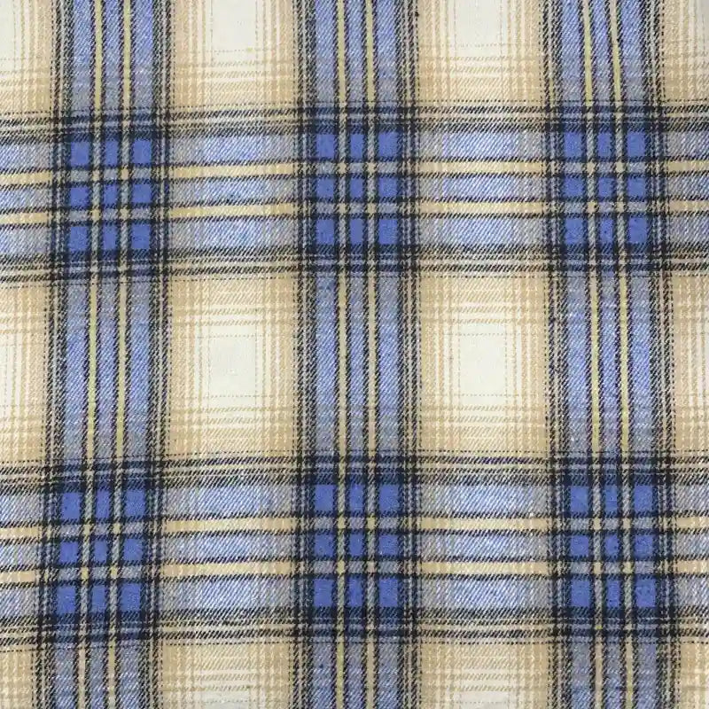 Plaid Fall Flannel Fabric By The Yard | Polyester Cotton Flannelette Fabric Material | Comfy Dresses Shirt Sewing Cloth