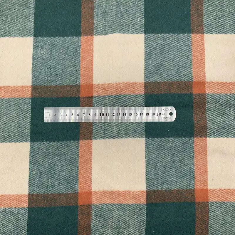 Plaid Fall Flannel Fabric By The Yard | Polyester Cotton Flannelette Fabric Material | Comfy Dresses Shirt Sewing Cloth