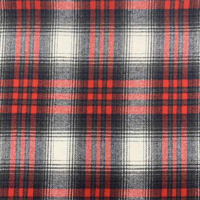 Plaid Fall Flannel Fabric By The Yard | Polyester Cotton Flannelette Fabric Material | Comfy Dresses Shirt Sewing Cloth