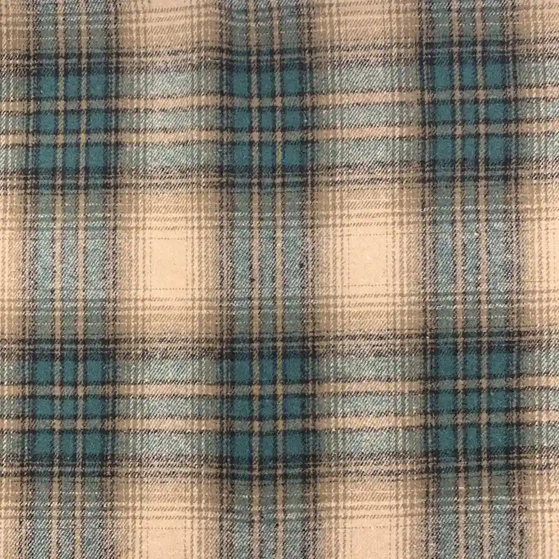 Plaid Fall Flannel Fabric By The Yard | Polyester Cotton Flannelette Fabric Material | Comfy Dresses Shirt Sewing Cloth
