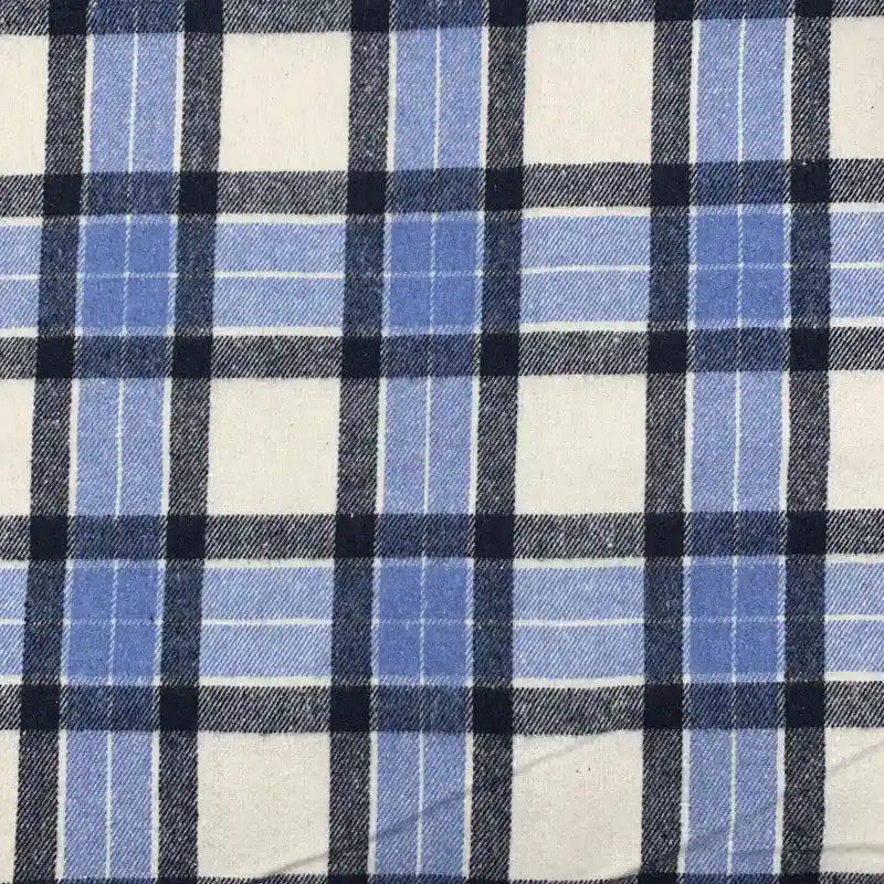 Plaid Fall Flannel Fabric By The Yard | Polyester Cotton Flannelette Fabric Material | Comfy Dresses Shirt Sewing Cloth