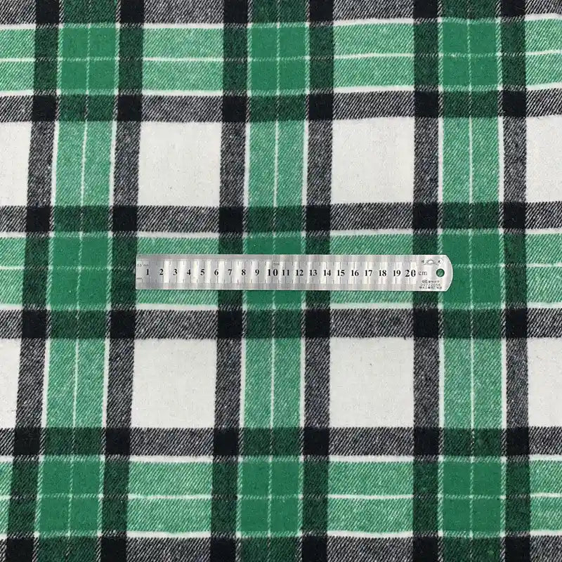 Plaid Fall Flannel Fabric By The Yard | Polyester Cotton Flannelette Fabric Material | Comfy Dresses Shirt Sewing Cloth