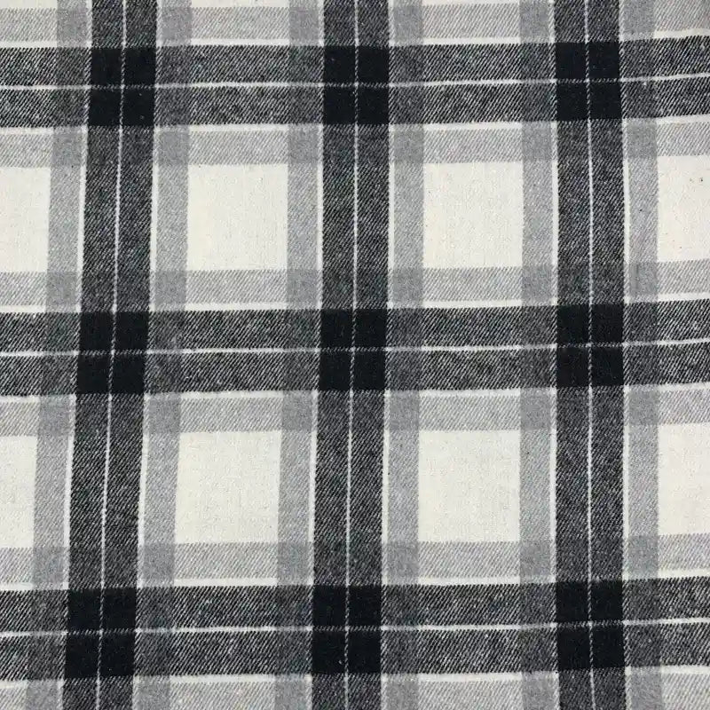 Plaid Fall Flannel Fabric By The Yard | Polyester Cotton Flannelette Fabric Material | Comfy Dresses Shirt Sewing Cloth