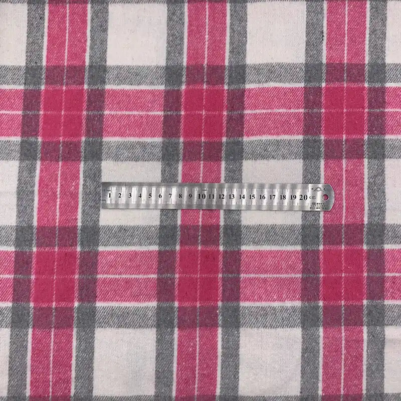 Plaid Fall Flannel Fabric By The Yard | Polyester Cotton Flannelette Fabric Material | Comfy Dresses Shirt Sewing Cloth