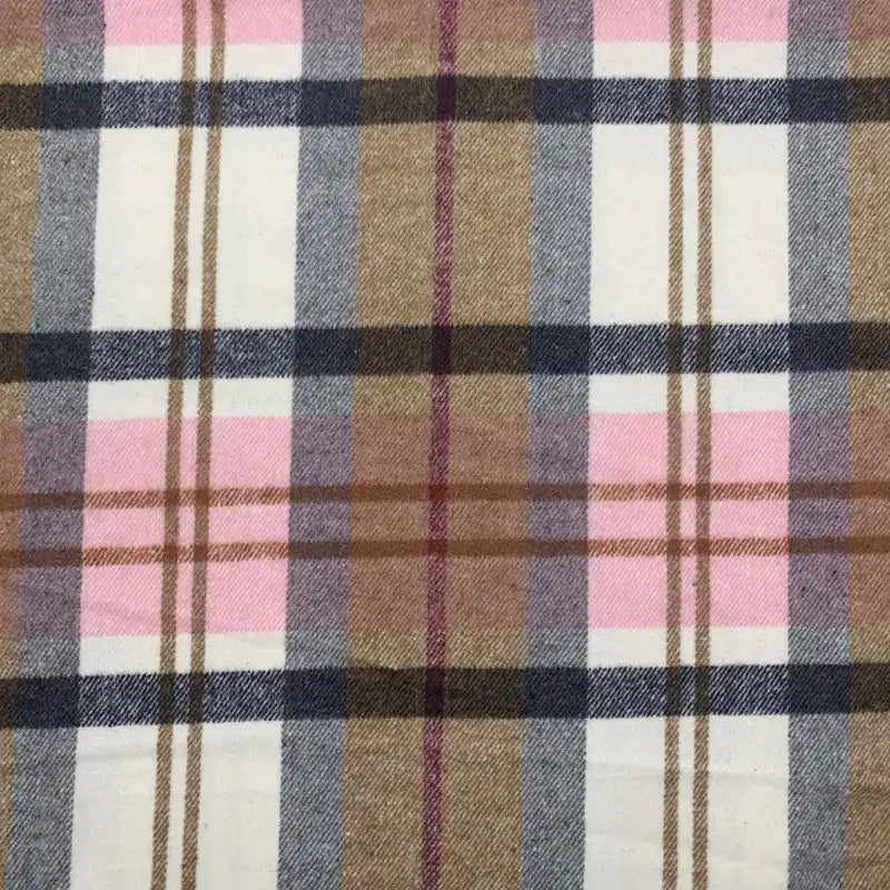 Plaid Fall Flannel Fabric By The Yard | Polyester Cotton Flannelette Fabric Material | Comfy Dresses Shirt Sewing Cloth