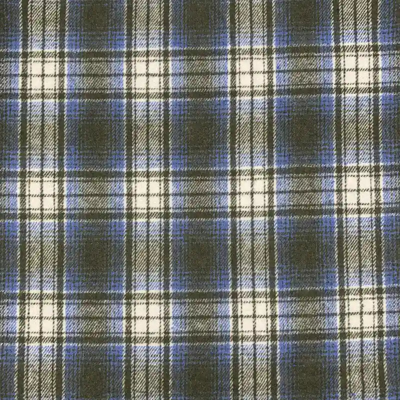 Plaid Fall Flannel Fabric By The Yard | Polyester Cotton Flannelette Fabric Material | Comfy Dresses Shirt Sewing Cloth