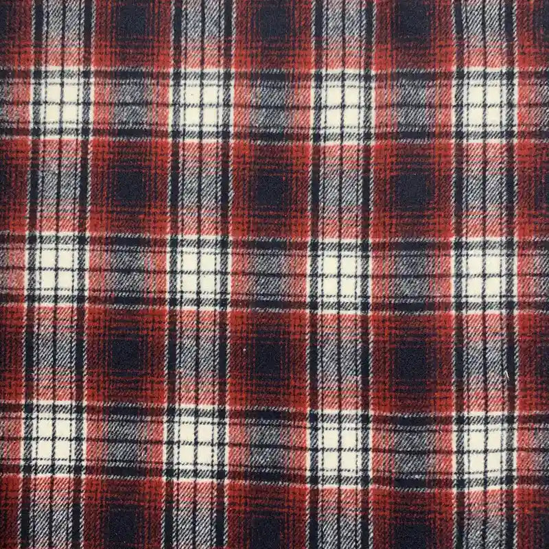 Plaid Fall Flannel Fabric By The Yard | Polyester Cotton Flannelette Fabric Material | Comfy Dresses Shirt Sewing Cloth