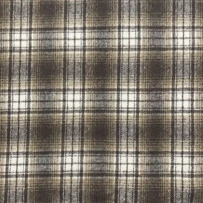 Plaid Fall Flannel Fabric By The Yard | Polyester Cotton Flannelette Fabric Material | Comfy Dresses Shirt Sewing Cloth