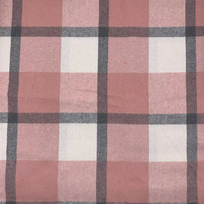 Plaid Fall Flannel Fabric By The Yard | Polyester Cotton Flannelette Fabric Material | Comfy Dresses Shirt Sewing Cloth