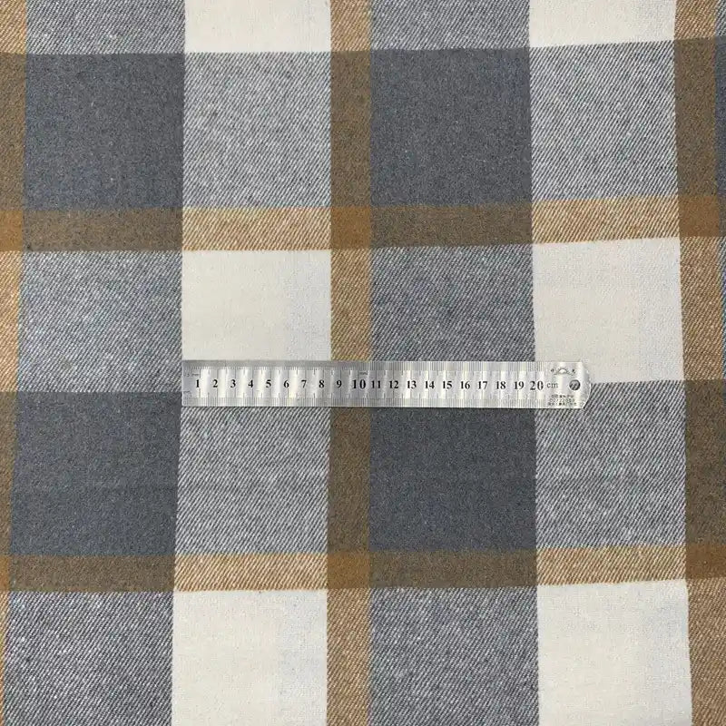 Plaid Fall Flannel Fabric By The Yard | Polyester Cotton Flannelette Fabric Material | Comfy Dresses Shirt Sewing Cloth