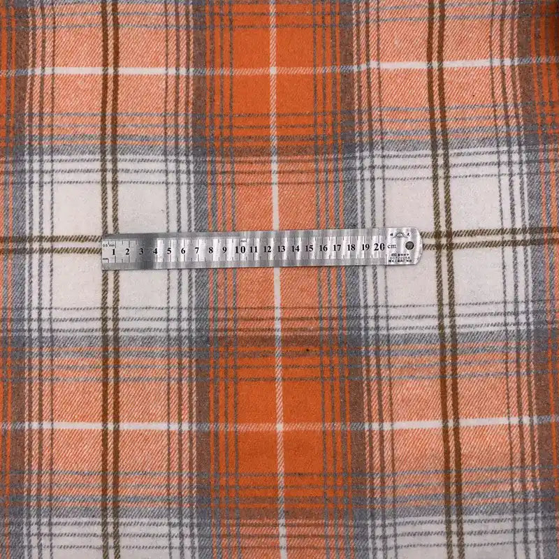 Plaid Fall Flannel Fabric By The Yard | Polyester Cotton Flannelette Fabric Material | Comfy Dresses Shirt Sewing Cloth