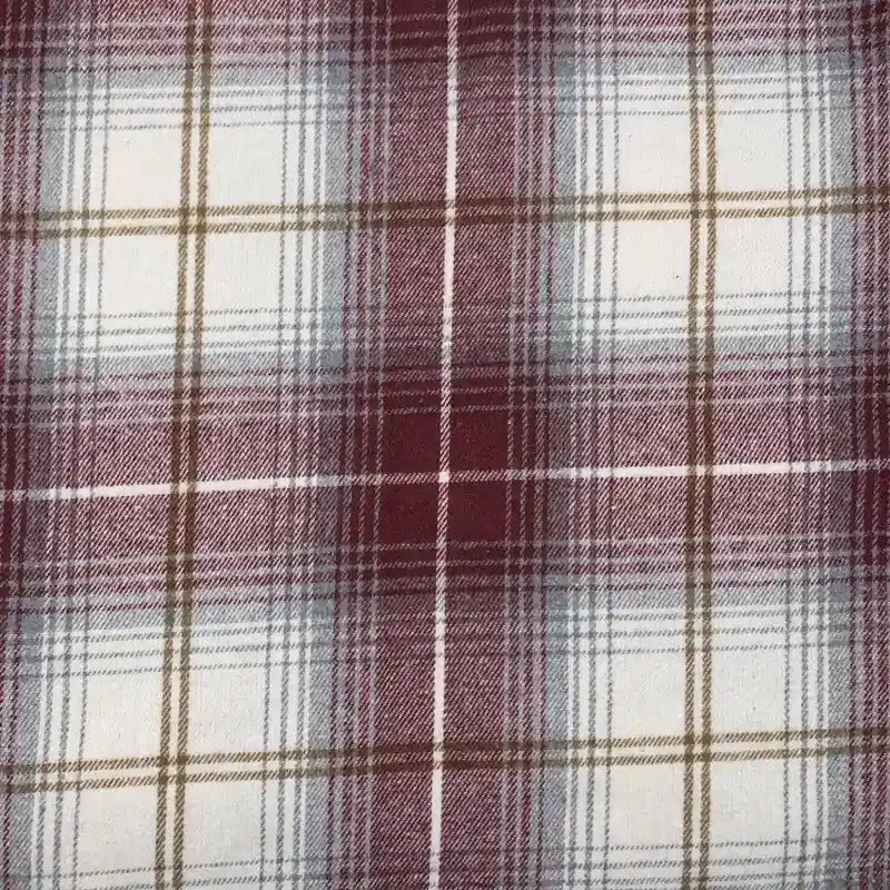 Plaid Fall Flannel Fabric By The Yard | Polyester Cotton Flannelette Fabric Material | Comfy Dresses Shirt Sewing Cloth