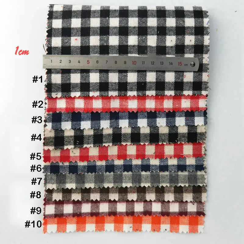 Plaid Flannel Fabric By The Yard | Christmas Holiday Flannelette Material | Cozy Colorful Plaid Polyester Cotton Flannel Cloth For Sewing