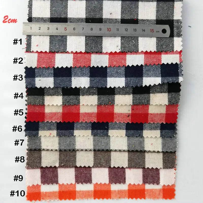 Plaid Flannel Fabric By The Yard | Christmas Holiday Flannelette Material | Cozy Colorful Plaid Polyester Cotton Flannel Cloth For Sewing