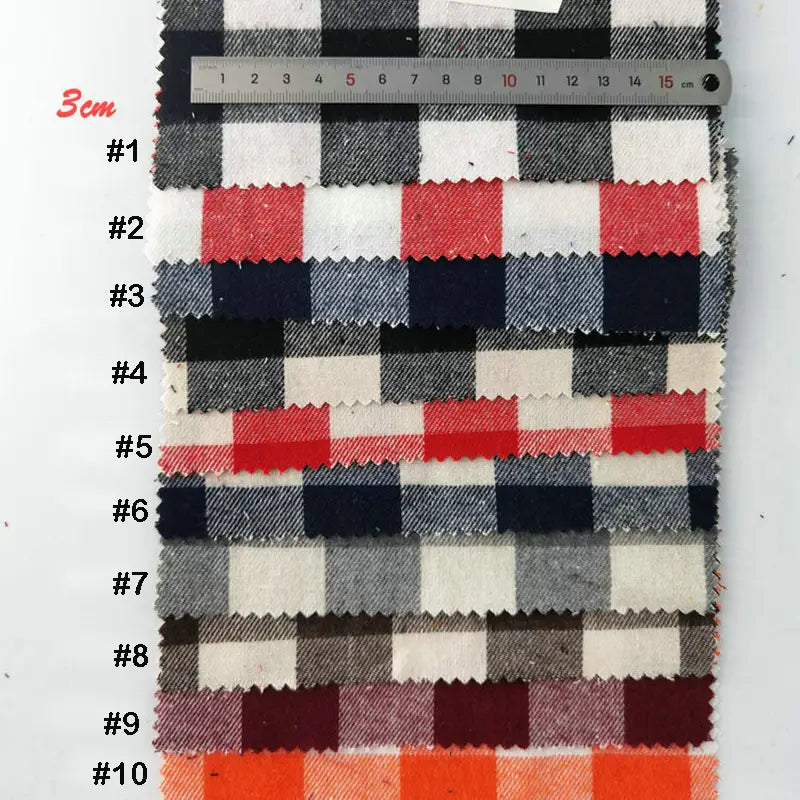 Plaid Flannel Fabric By The Yard | Christmas Holiday Flannelette Material | Cozy Colorful Plaid Polyester Cotton Flannel Cloth For Sewing