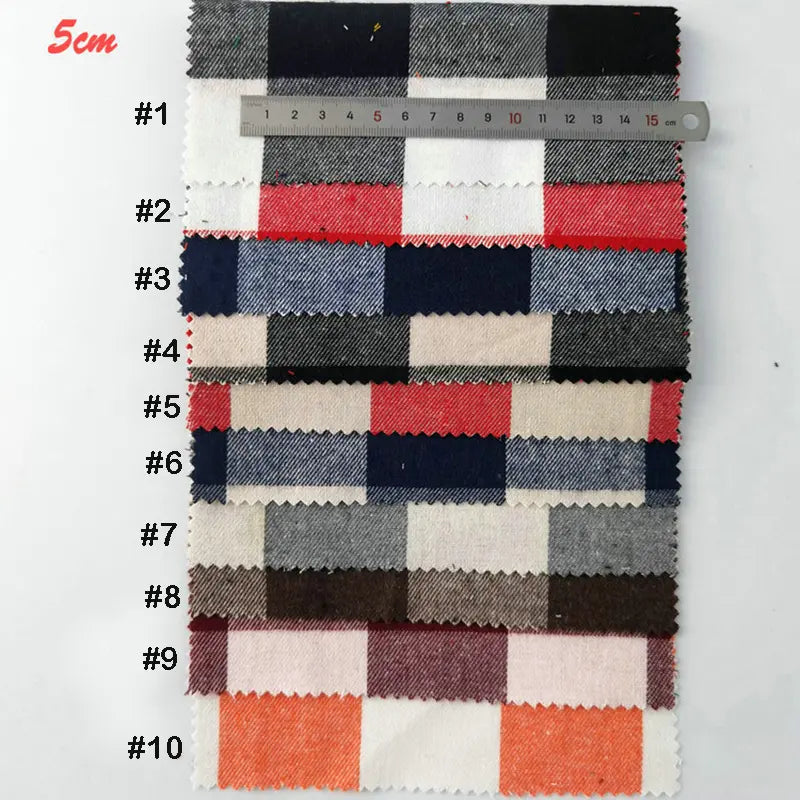 Plaid Flannel Fabric By The Yard | Christmas Holiday Flannelette Material | Cozy Colorful Plaid Polyester Cotton Flannel Cloth For Sewing