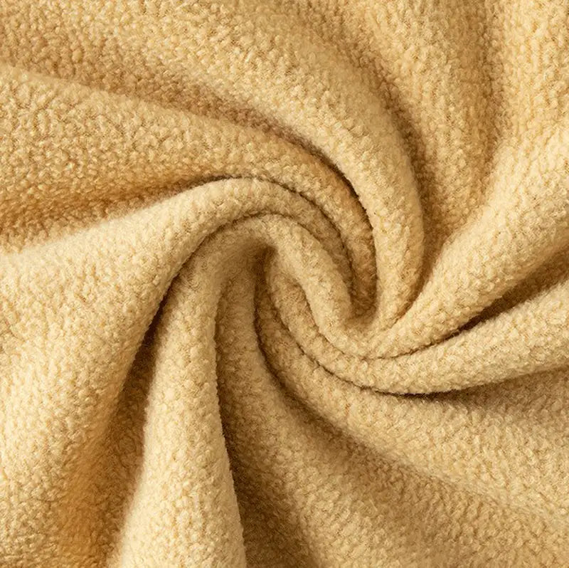 Close-up of Longon Craft Plain Polar Fleece Fabric by the Yard, featuring thick anti-pill polyester with a soft, cozy texture—ideal stretch sewing material for thermal blankets or outdoor jackets.