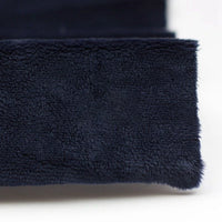 Close-up of Longon Craft Plush Minky Fabric By The Yard—solid dark blue, 5mm ultra-soft polyester minky material with a fuzzy texture, perfect for plushies and crafts—shown on a white background.
