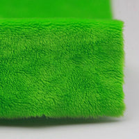 Close-up of Longon Craft’s Plush Minky Fabric by the Yard—a bright green, ultra-soft 5mm polyester with a fuzzy texture, perfect for baby blankets, plushies, and sewing crafts.