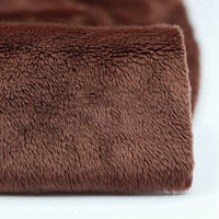 Close-up of Longon Craft's Plush Minky Fabric By The Yard, made from ultra-soft 5mm polyester, in a solid brown color—perfect for plushies, sewing, and crafts.