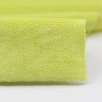 A close-up of Longon Craft's Plush Minky Fabric By The Yard in bright yellow-green, featuring ultra-soft 5mm polyester—ideal for plushies, sewing, and crafts.