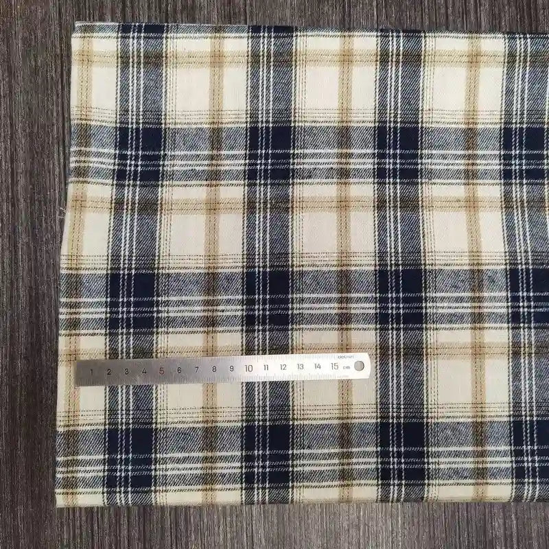 Polyester Cotton Plaid Flannel Fabric By The Yard | Cozy Fall Flannel Material | Baby Shirt Clothes Sewing Flannel Textile Cloth